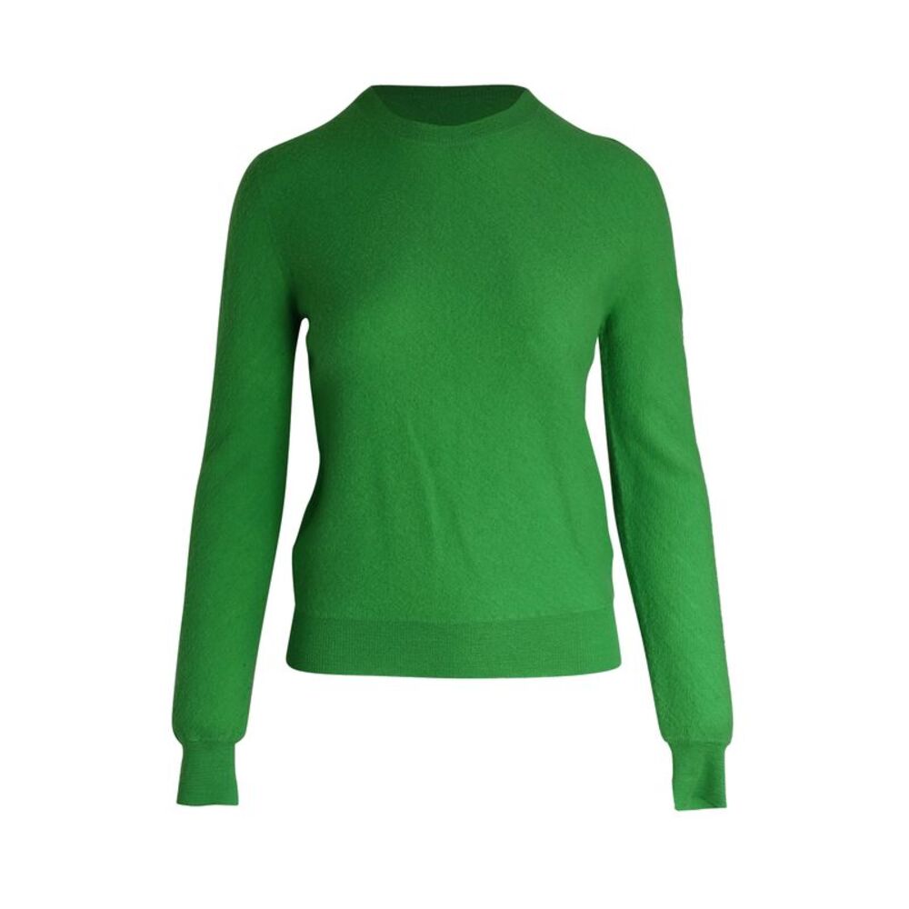 Celine Crewneck Sweater in Green Wool